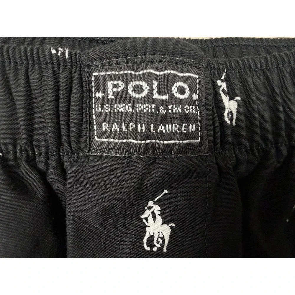 Polo Ralph Lauren Pajama Pants Bottom Mens 1XT (38x32) Black AOP Pony Logo‎